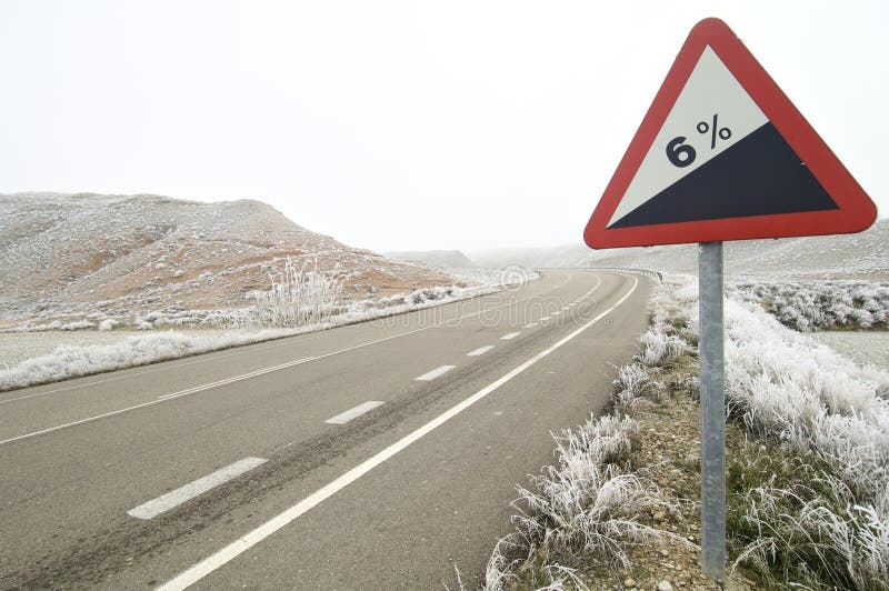 Descent traffic sign