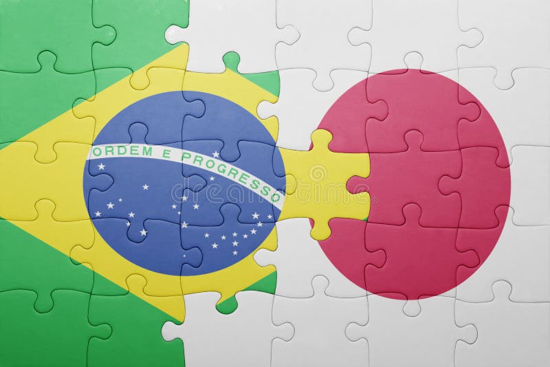 Desconcierte con la bandera nacional del Brasil y de Japón ilustración del vector Desconcierte con la bandera nacional del Brasil y de Japón ilustración del vector