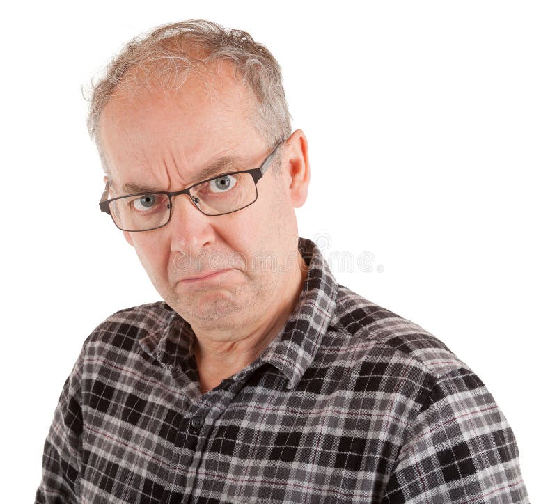 Descontentan al hombre sobre algo imágenes de archivo libres de regalías Descontentan al hombre sobre algo imágenes de archivo libres de regalías