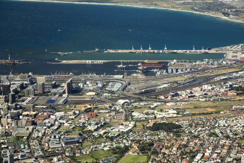 Overview Cape town with harbors. Overview Cape town with harbors