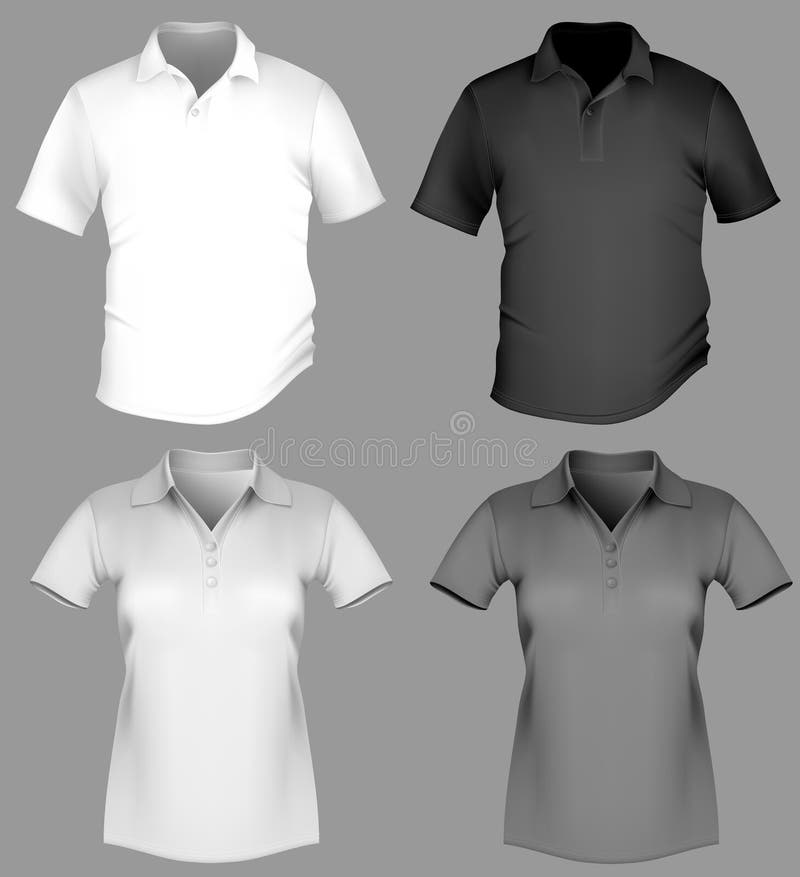 Descripteur de conception de chemise de polo (hommes et femmes). illustration stock Descripteur de conception de chemise de polo (hommes et femmes). illustration stock