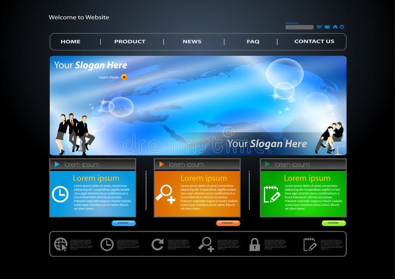 Descripteur de site Web d'affaires illustration libre de droits Descripteur de site Web d'affaires illustration libre de droits