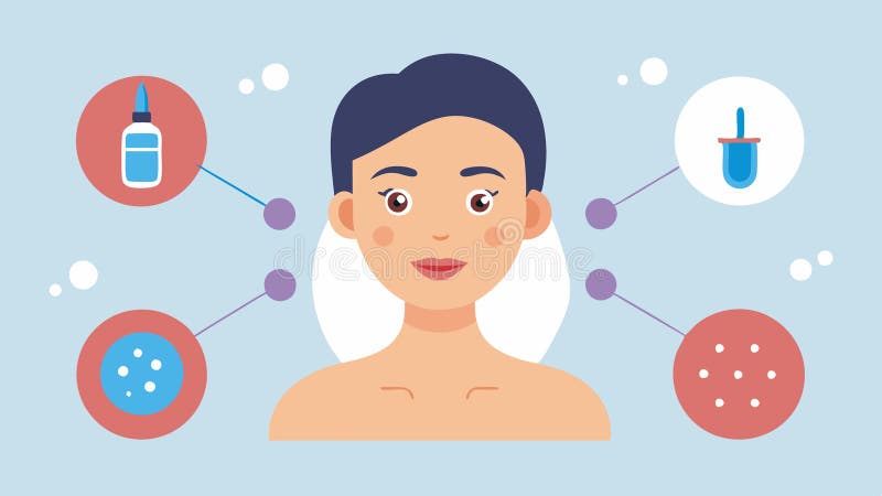 These descriptions can guide the creation of clear informative vector illustrations regarding skin recovery after royalty free illustration