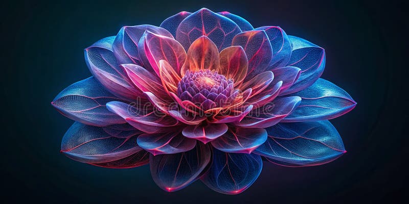 Descubriendo la belleza escondida una detallada visualización botánica XRay de unas flores intrincadas anatomía mostrando Petales libre illustration