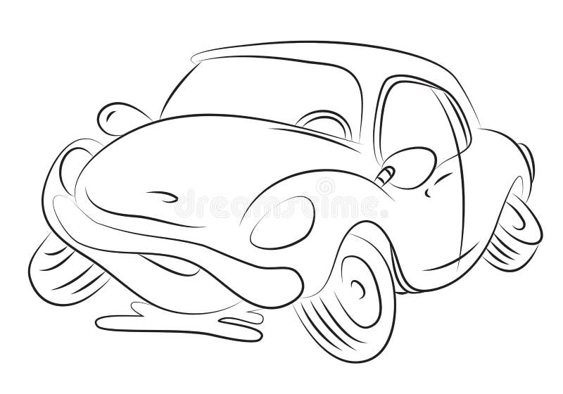 Desen animat al unui desen animat cu mașină defalcată vector illustration