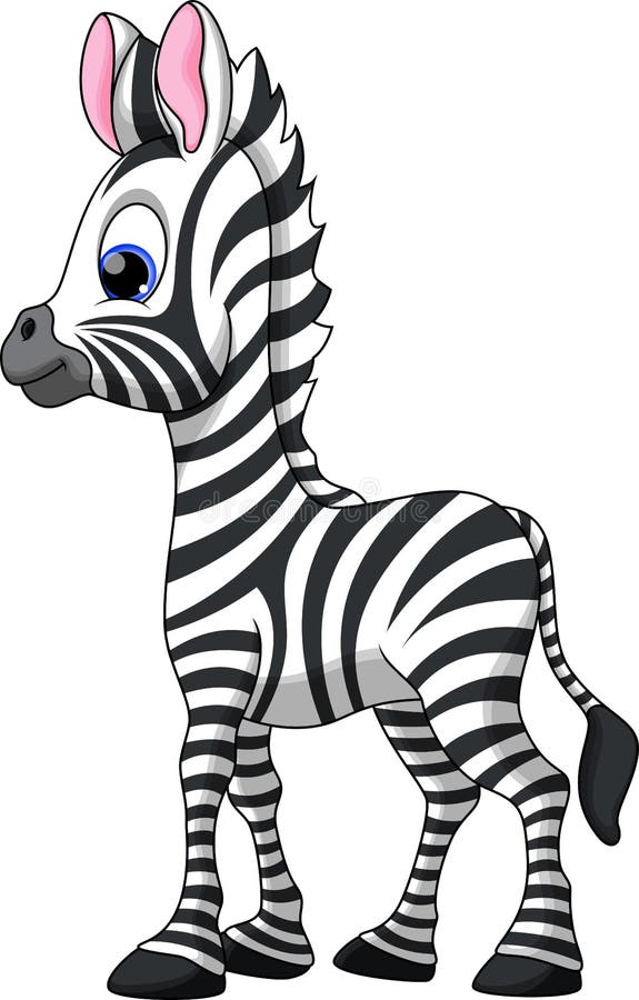 Desen animat cu zebră vector illustration