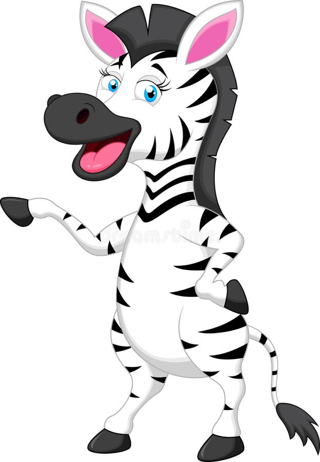 Desen animat cu zebră stock illustration