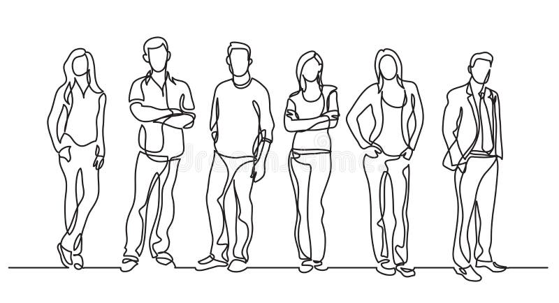 Desen continuu al unui grup divers de persoane în picioare vector illustration