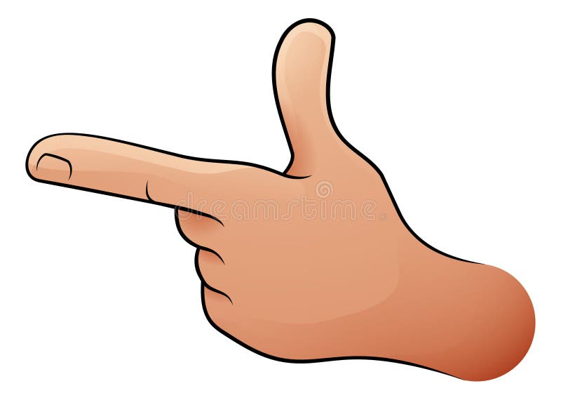 Desen Animat cu o Mână Arătând cu Degetul royalty free illustration