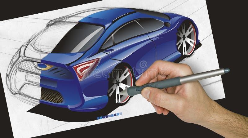 Desenhador que desenha um carro