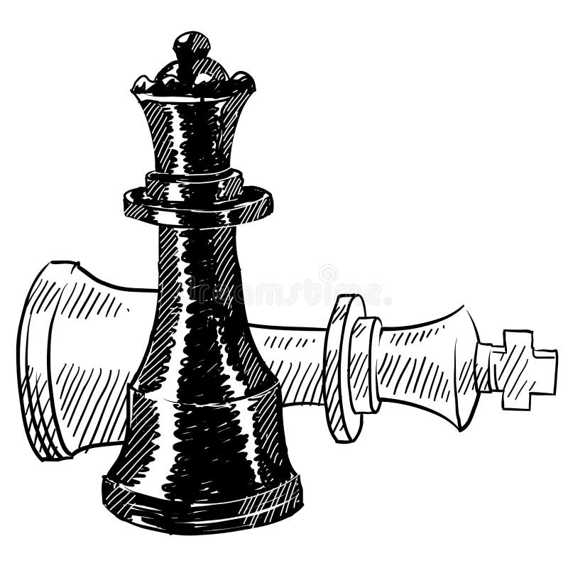 Posição Do Rei Da Xadrez - Jogo Sobre Ilustração Stock - Ilustração de  penhor, conflito: 108101100
