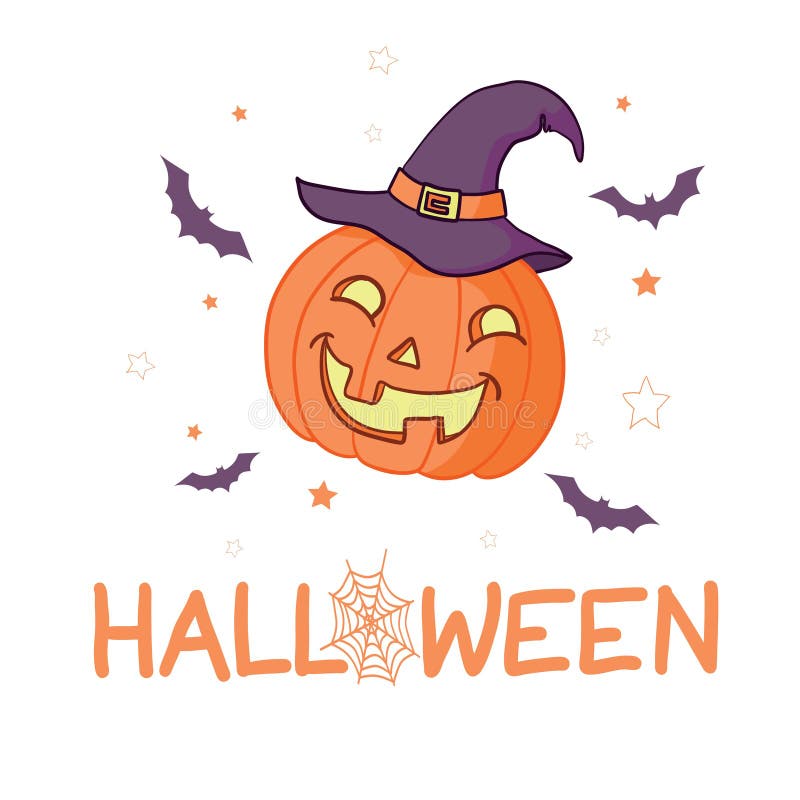 Clipart colorido de desenho animado de halloween bruxa de abóbora