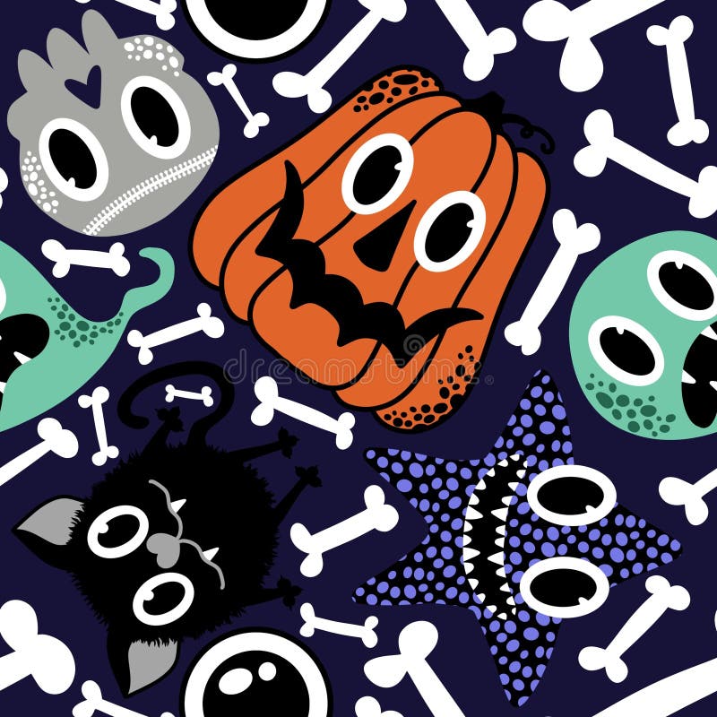 Desenho Animado De Bolo De Halloween Padrão Fantasma De Kawaii Sem Costura  Para Papel De Embrulho E Crianças Impressão De Roupas E Ilustração Stock -  Ilustração de perfeita, papel: 258078325