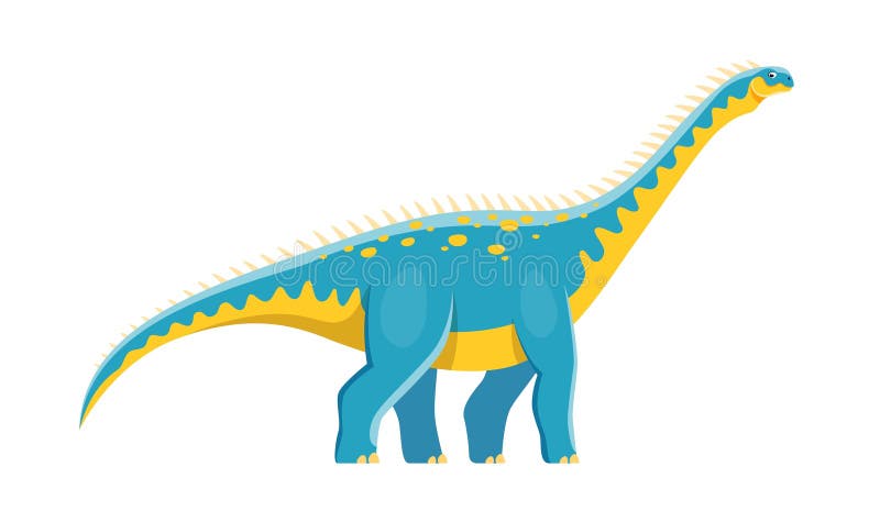 Diplodoco Dinossauro Desenho Animado Clipart Colorido Ilustração