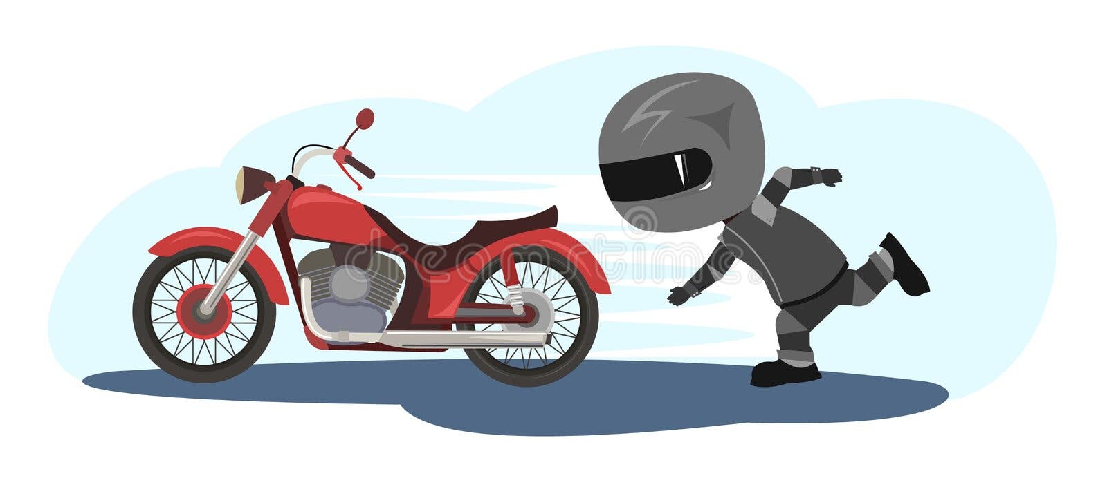 Desenho Animado De Motociclista, Isolado Em Fundo Branco Ilustração do  Vetor - Ilustração de isolado, homem: 228533685