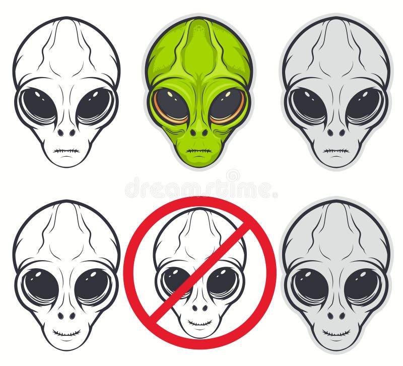 Ilustração Vetor Desenho Animado Alienígena Olhos Simples