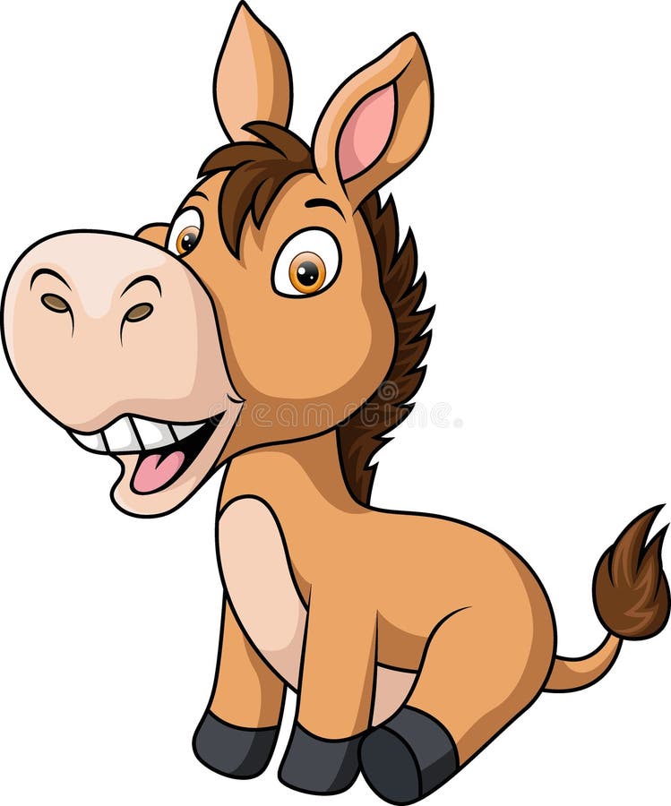 Ilustração De Burro Feliz De Desenhos Animados PNG , Clipart De