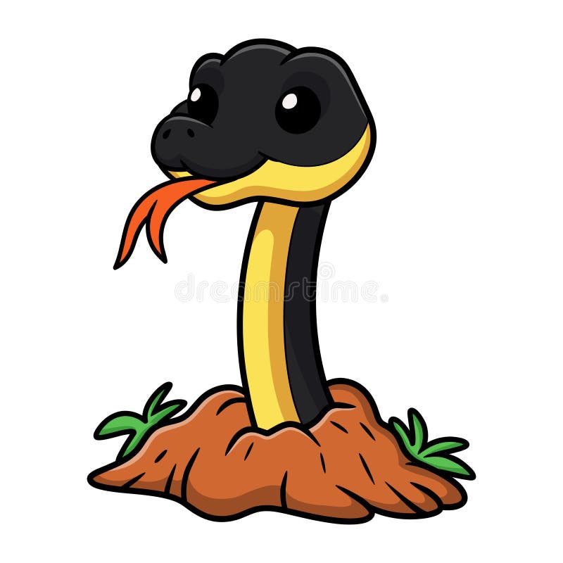 Baixe Adorável personagem de desenho animado de cobra amarela PNG