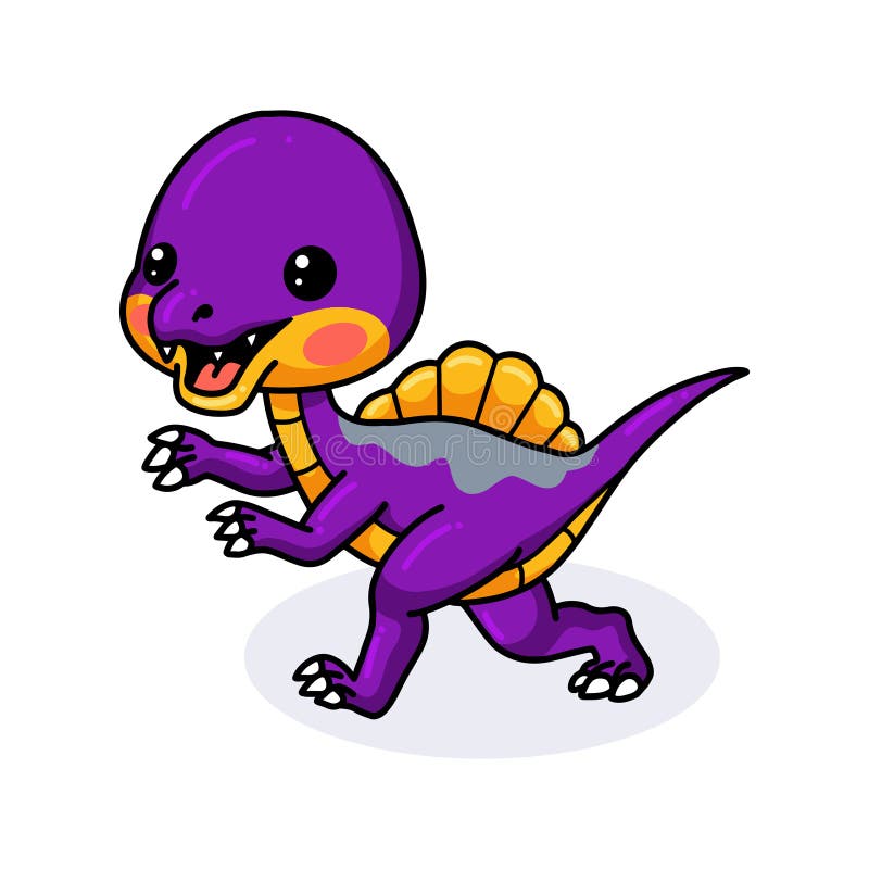 Desenho Animado De Dinossauro Roxo Giro Ilustração do Vetor - Ilustração de  mascote, monstro: 229289206