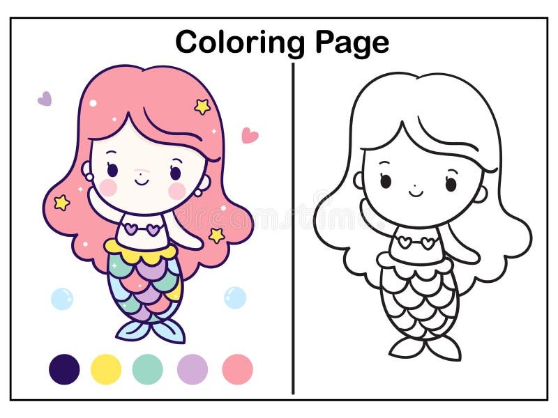 página para colorir desenho animado princesa lindas listras kawaii