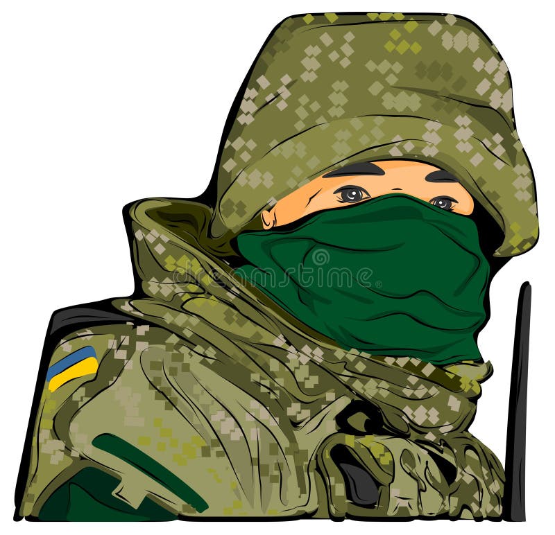 Desenhos Animados Personagem Avatar Ucraniano Soldado Masculino