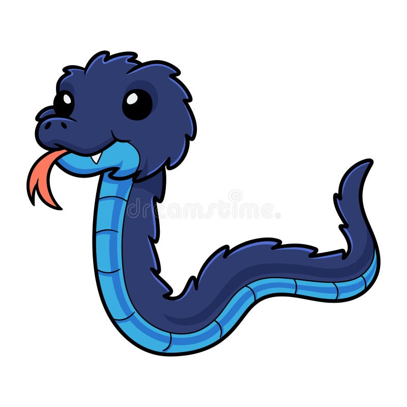 Desenho Animado De Víbora De Cobra Azul-giro Ilustração do Vetor