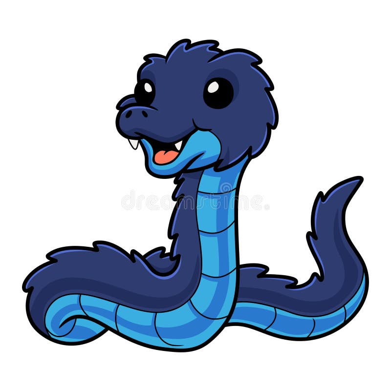 Desenho de víbora de cobra azul bonito saindo do buraco