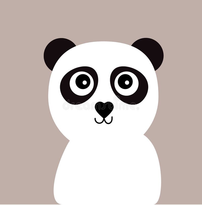 personagem de animal selvagem de rosto de panda fofo em ilustração vetorial  de desenho animado com linha preta 17173046 Vetor no Vecteezy