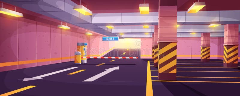 Ilustração 3d Do Estacionamento Subterrâneo Ilustração Stock