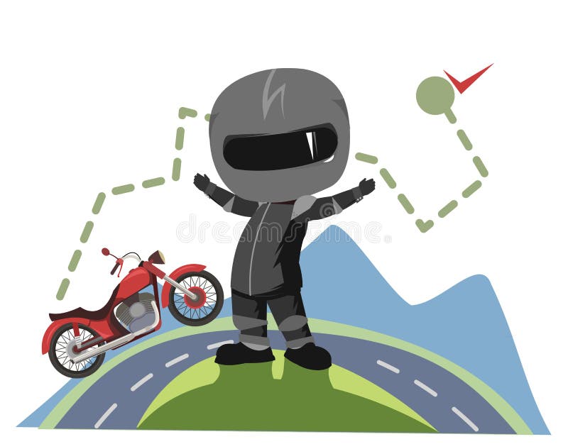 Desenho Animado De Motociclista, Isolado Em Fundo Branco Ilustração do  Vetor - Ilustração de isolado, homem: 228533685