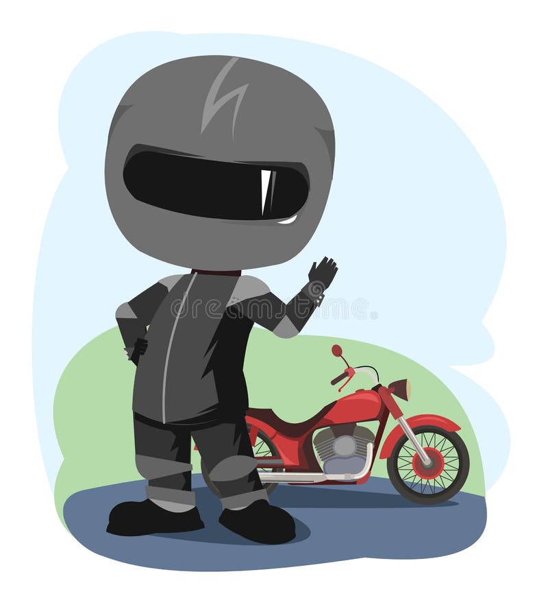 Desenho Animado De Motociclista, Isolado Em Fundo Branco Ilustração do  Vetor - Ilustração de isolado, homem: 228533685