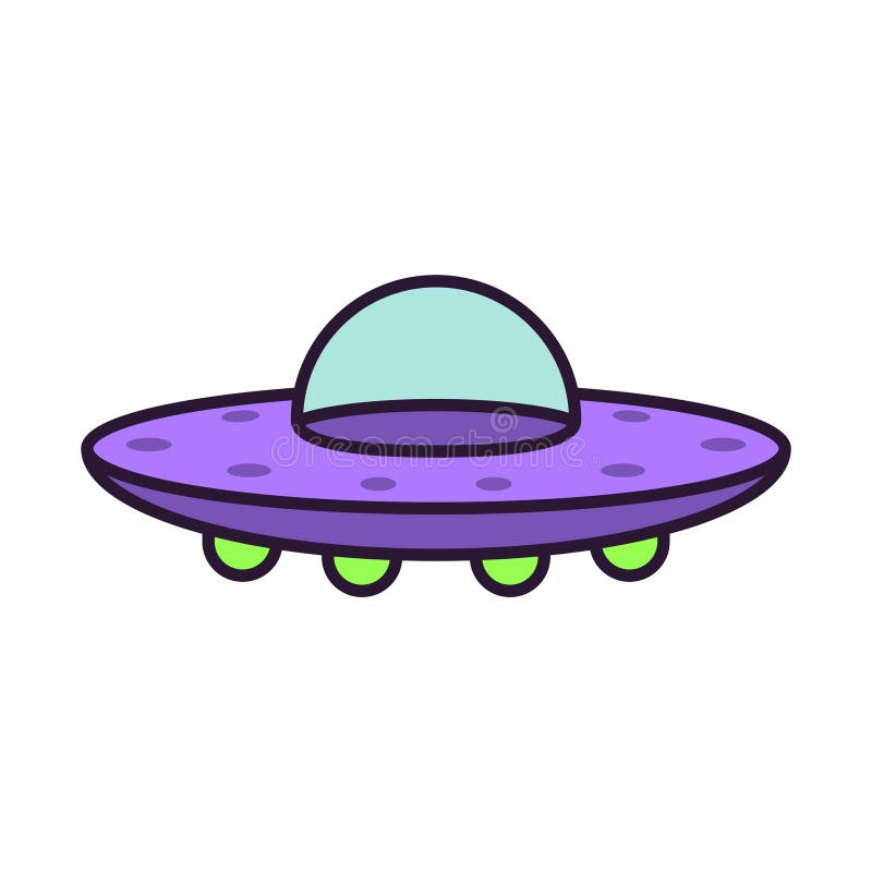 vetor UFO desenho animado adesivo dentro retro cores. isolado