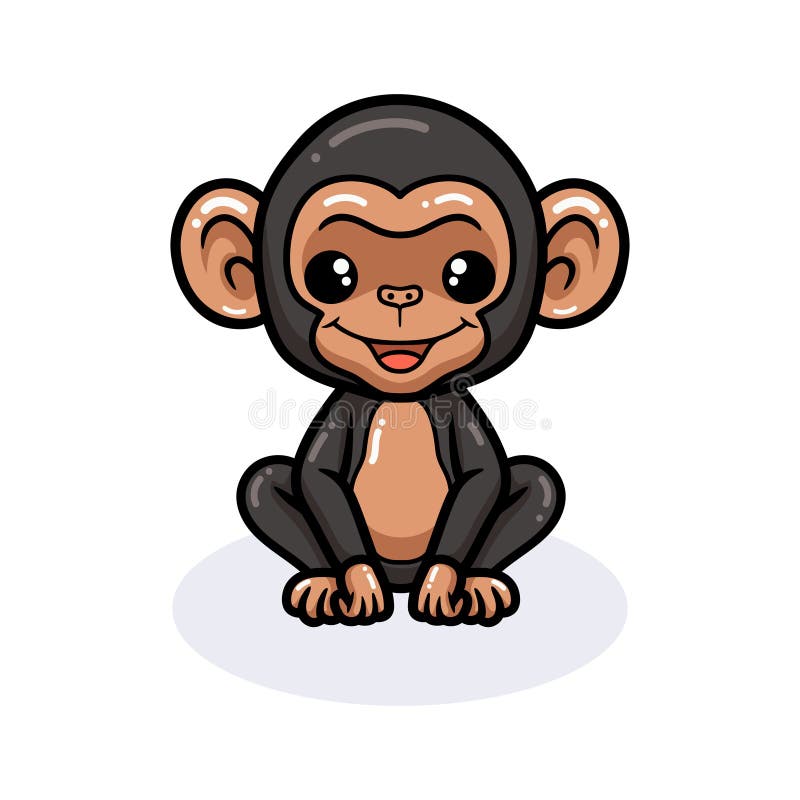 Vetores de Fofo Bebê Macaco Desenho Animado Sentado e mais imagens