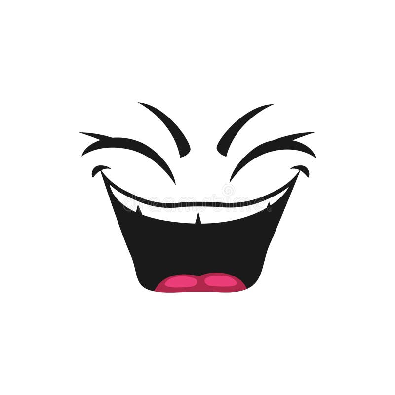 Desenho Animado Vetor Feliz Risando Emoji Positivo Ilustração do