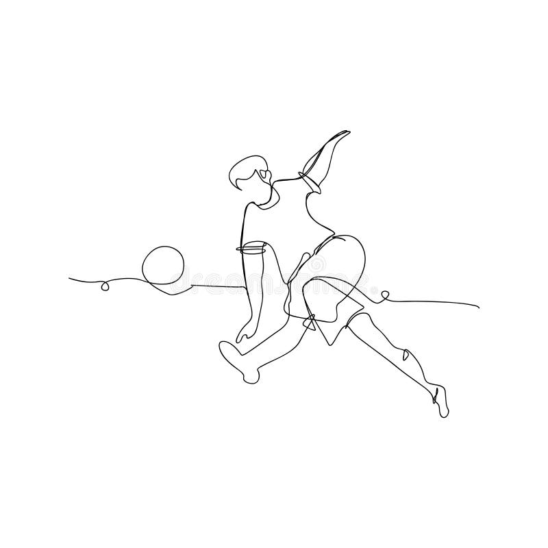 Desenho De Pessoa Na Moda Chutar Uma Bola Jogador Futebol Linha Contínuo  PNG , Desenho De Futebol, Desenho De Asa, Desenho De Pessoa Imagem PNG e  Vetor Para Download Gratuito