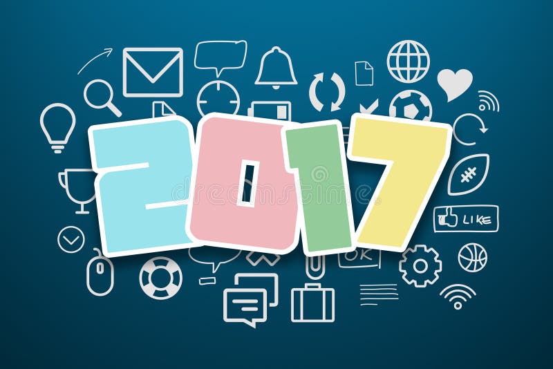 desenho criativo conceptual do plano do todo de 2017 atividades ilustração royalty free desenho criativo conceptual do plano do todo de 2017 atividades ilustração royalty free
