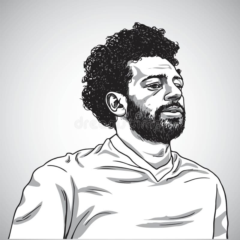 Arte Digital Do Jogador Fc Do Mohammed Salah Liverpool Foto de