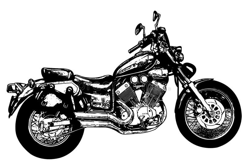 Esboço De Mão De Corrida De Motocicletas Ilustração do Vetor
