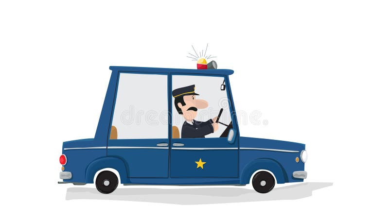 Ilustração Do Desenho Do Carro De Polícia Ilustração Stock - Ilustração de  oficial, sinal: 115637331