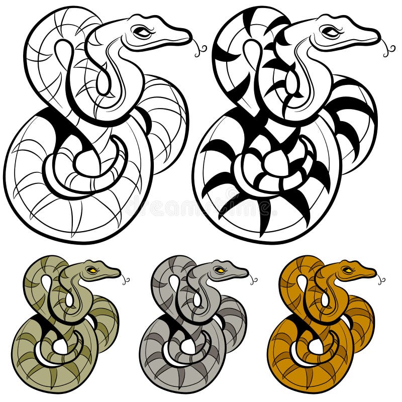 Jogo, Coleção, Serpentes, Cobra Ilustração do Vetor - Ilustração