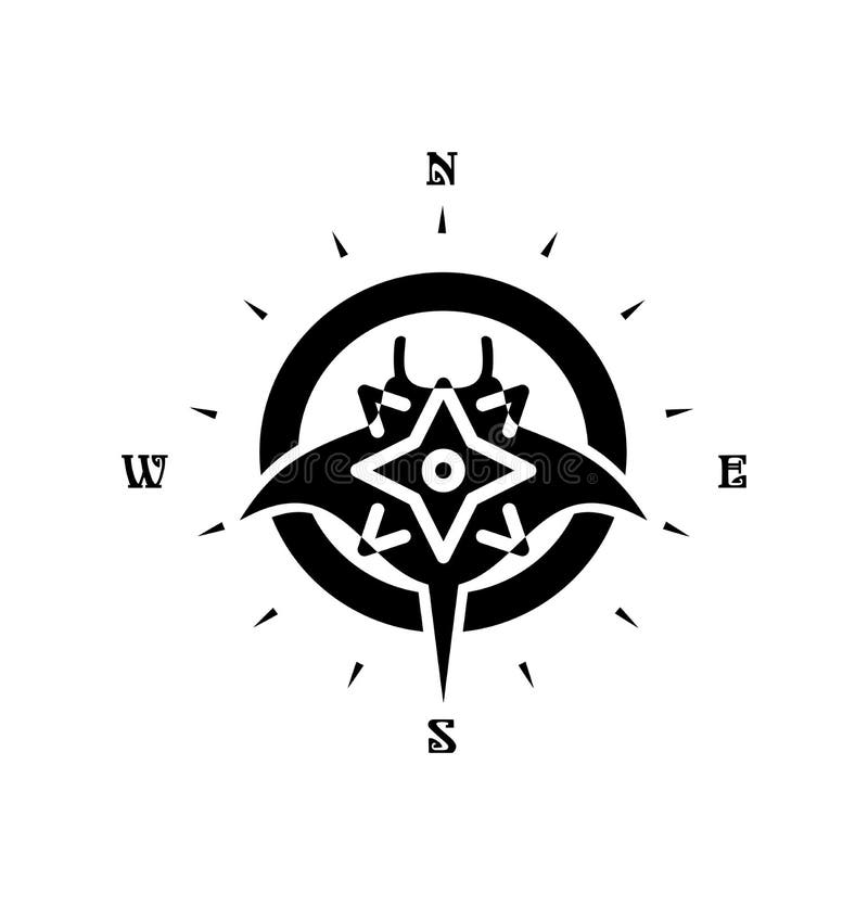 Desenho da tatuagem do peixe-silhueta-de-raia-anã ilustração do vetor Desenho da tatuagem do peixe-silhueta-de-raia-anã ilustração do vetor