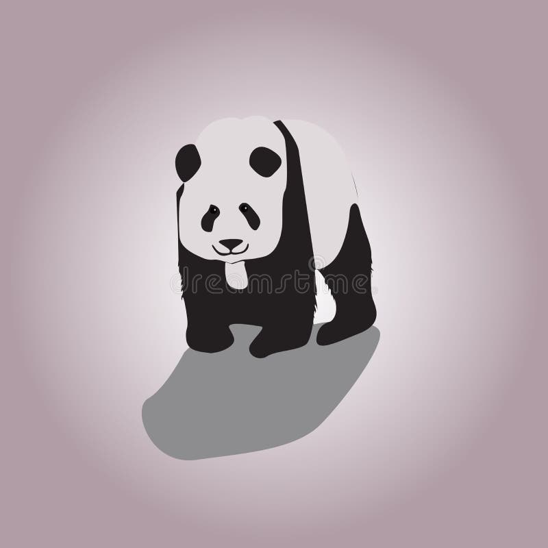 Vetores de Desenho Estilizado Do Panda Completo Ícone Simples Do