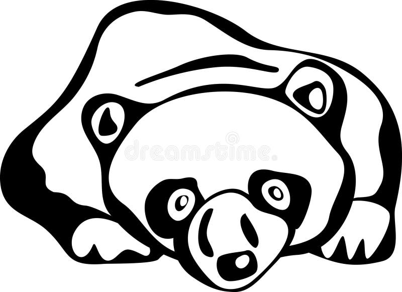 Panda Estilizada Desenho De Corpo Inteiro Ícone Simples De Panda