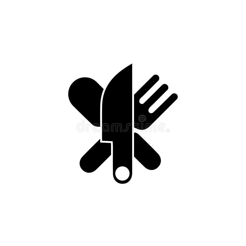 Ícone de vetor de garfo faca colher
