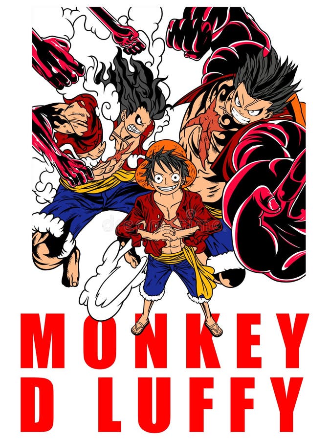 macaco D. luffy gear cinco personagens de anime manga chibi