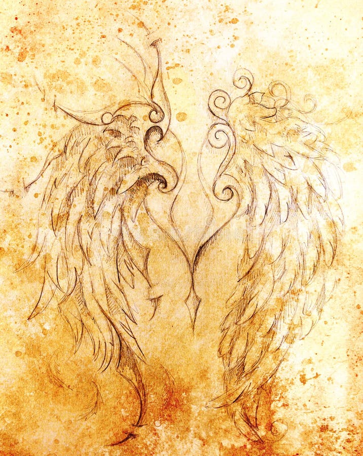 desenho de Anjo feito a lápis - Arte no Papel Online