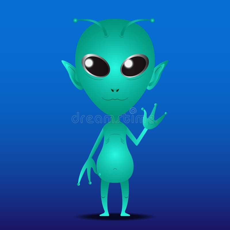 Um desenho animado de um alienígena verde em uma nave espacial verde.