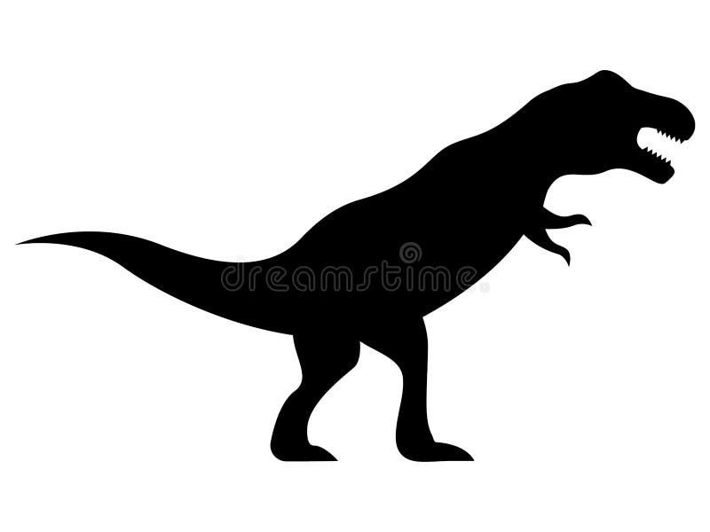 Tyrannosaurus rex esboço e silhueta ilustrações conjunto imagem