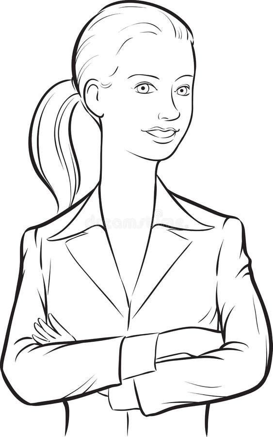 Desenho whiteboard - sorrindo médico mulher com os braços cruzados