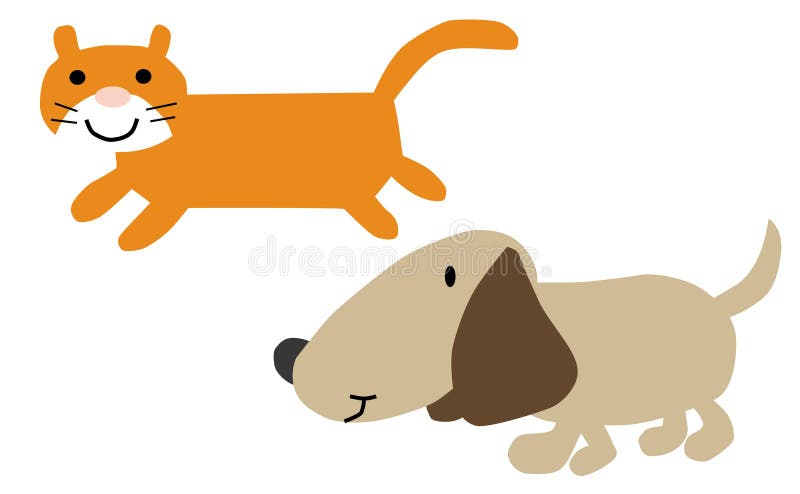 Esboço Da Página Da Coloração Do Gato Dos Desenhos Animados Com Cão Pets  Livro Para Colorir Para Crianças Ilustração do Vetor - Ilustração de  contorno, livro: 73927212